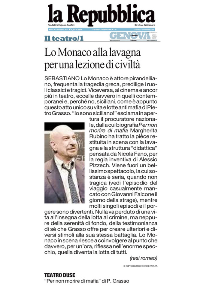 5 novembre 2011 - La Repubblica - recensione di Resi Romeo